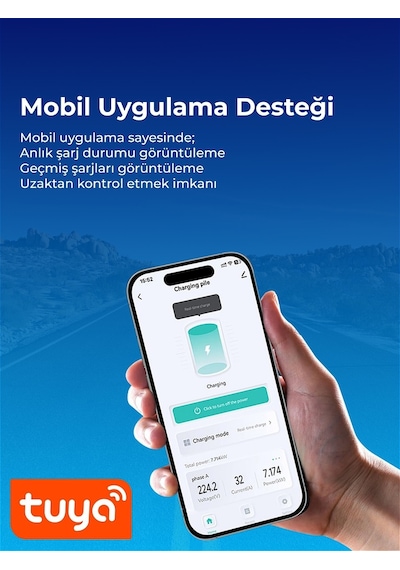 Hims 22kw Kilitli Soketli Siyah Taşınabilir Araç Şarj İstasyonu Hcts-22-s