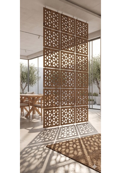 Lazer Kesim Paravan, Ahşap Separatör, Oda 4'lü Panel Levha Model04 40 X 40 Cm
