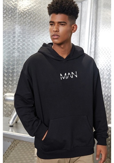 Uyguntarz Unisex Man Baskılı Sweatshirt siyah