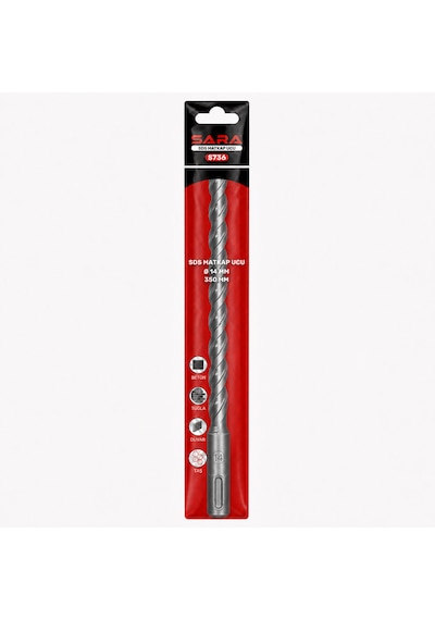 Sara S736 Sds Plus Matkap Ucu 14 X 350 Mm, 2 Kesicili Tungsten Karbür Uçlu