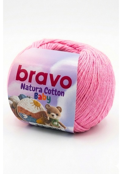 Natura Cotton Baby Pembe 405 %100 Pamuk Koton Bebek Ve Amigurumi Punch Panç El Örgü İpi 50 Gr 130 Mt