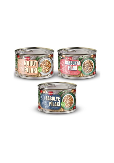 3'lü Pilaki Seti 3x400g - Bol Malzemeli Barbunya, Nohut Ve Fasulye Pilaki - %100 Vegan Koruyucusuz Hazır Yemek