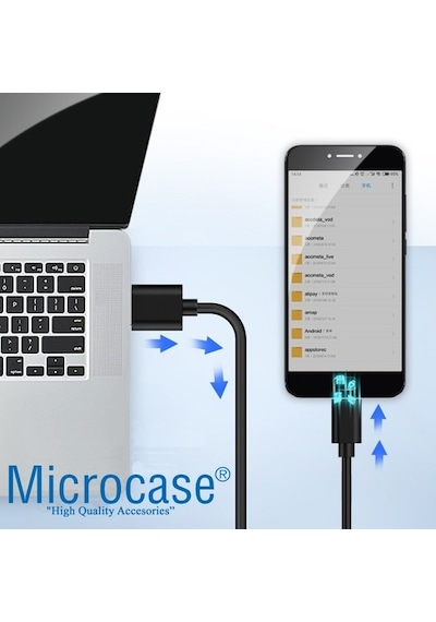 Microcase Micro Usb Şarj Ve Data Kablosu - 3 Metre Siyah