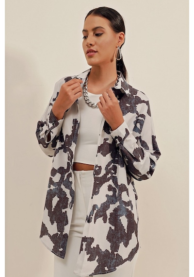 Hiccup Bdart Oversize Uzun Kollu Poplin Gömlek Siyah 35