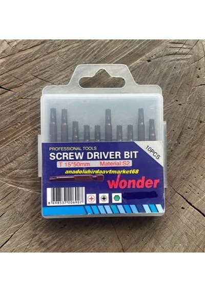 Wonder İmpact Pro Tork15 Mıknatıslı Tork Uç Seti Tork Uç Takımı T15mm 10pcs