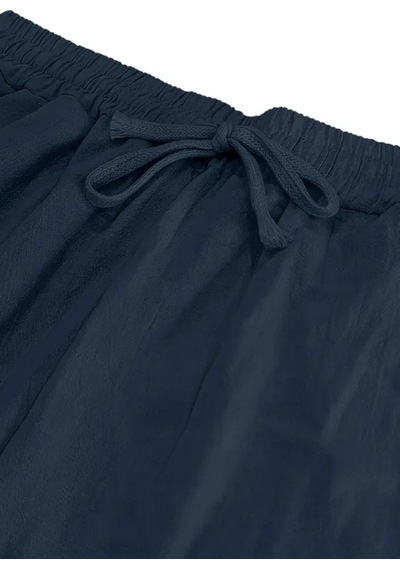Erkek Relaxed Fıt Pamuklu Keten Pantolon Lacivert Erkek Relaxed Fıt Pamuklu Keten Pantolon Lacivert