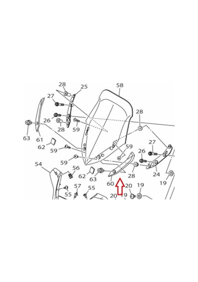 Yamaha Xmax 250 2018-2022 Ön Cam Plastik Kapak Takımı B74-f84