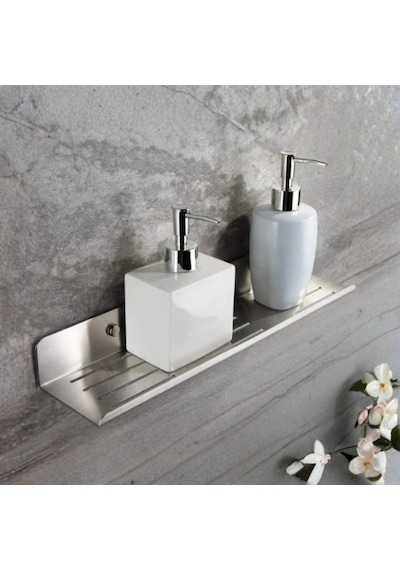 Inox, Ömürlük Paslanmaz Çelikten Raf Ikili Takım, Banyo Rafı, Şam Gri