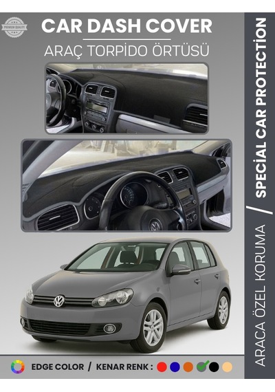 Volkswagen Golf 6 2008-2012 Torpido Örtüsü Ön Göğüs Koruma Tam Uyum Uv Koruma - 272 Stiloto
