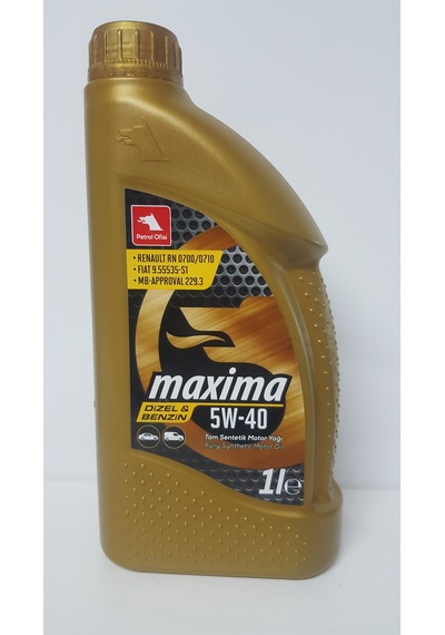 Petrol Ofisi Maxima 5W-40 Tam Sentetik Motor Yağı 1 L