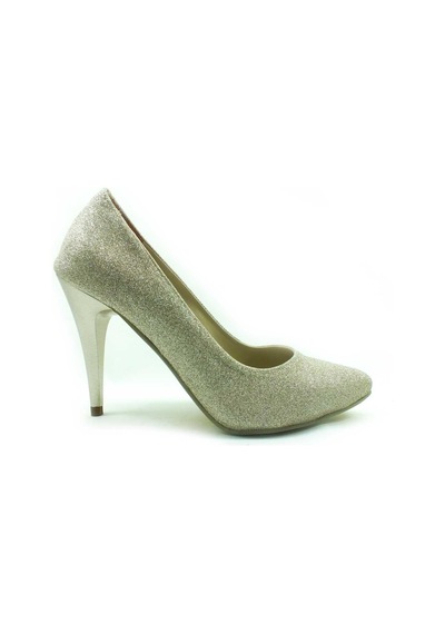 Çarıkçım Stiletto Kadın Ayakkabı Altın-Simli 61 700