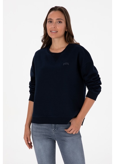U.S. Polo Assn. Kadın Lacivert Şardonlu Bisiklet Yaka Basic Sweatshırt 50313586-VR033