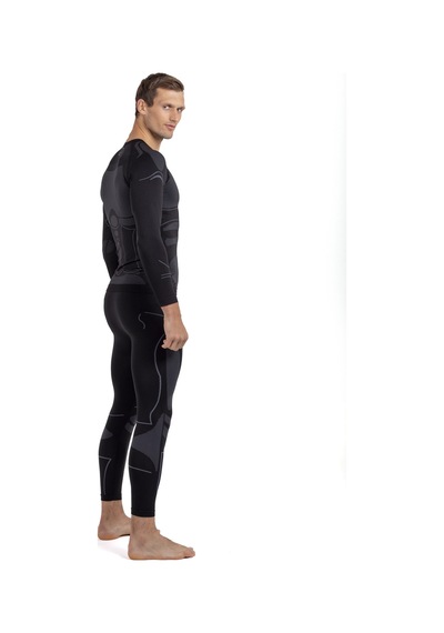 Oıl Company Unisex Hafif Kumaş Yüksek Isı Korumalı Termal İçlik Uzun Kollu Üst Siyah Siyah-01