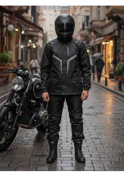 Ebakbak Motosiklet Ve Bisiklet Lüx Yağmurluk Takım Waterproof Oxford Kumaş Astarlı Yağmurluk Takım
