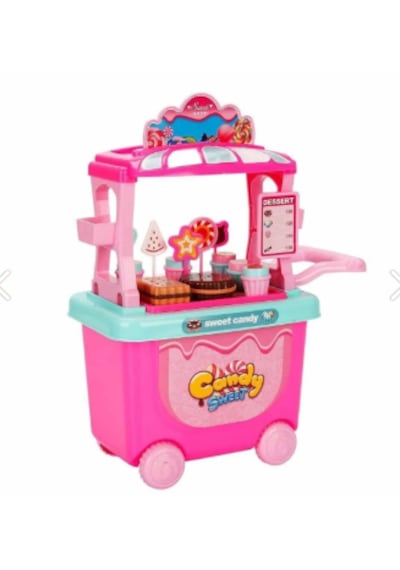 Tekerlekli Şeker Arabalı Dükkan Oyun Seti Sweet Candy Shop Şekerl