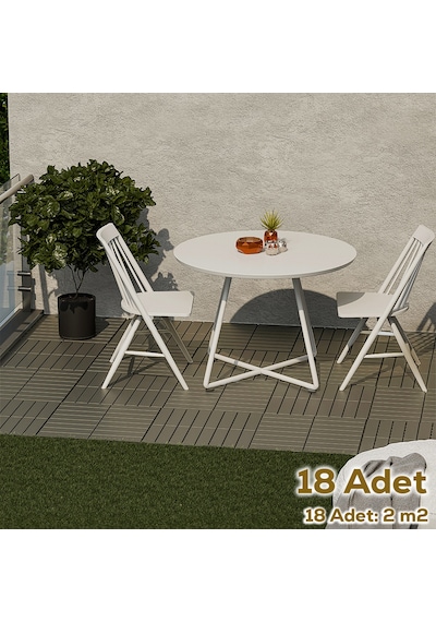 Porsima 1177 18 Li Bahçe Balkon Teras Zemin Döşemesi Karosu Latte