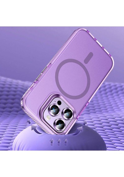Apple Uyumlu iPhone 15 Pro Kılıf Airbagli Magsafe Wireless Şarj Özellikli Lens Koruyuculu Zore Klaptika Kapak
