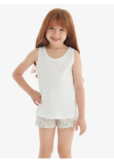 Kız Çocuk T-shirt 60570 - Beyaz Beyaz