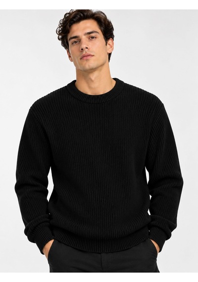 Classics Men Turbulance Erkek Sıfır Yaka Triko Kazak 7836 Siyah
