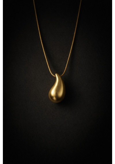Damla Form Gold Renk Minimal Kolye Şık Ve Modern Tasarım Diğer