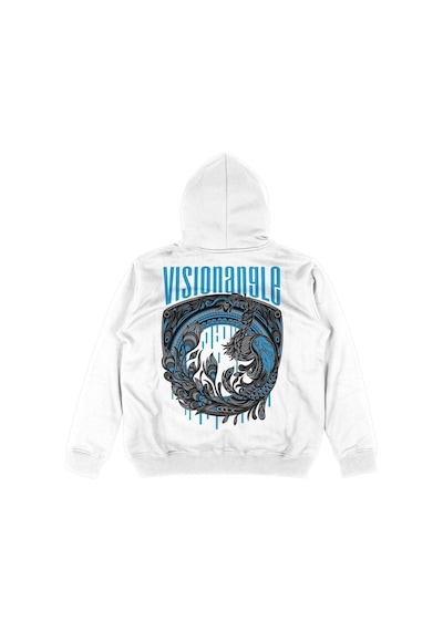 Tarzsokak Visionangle Beyaz Oversize Unisex Kapüşonlu Sweatshirt Hoodie