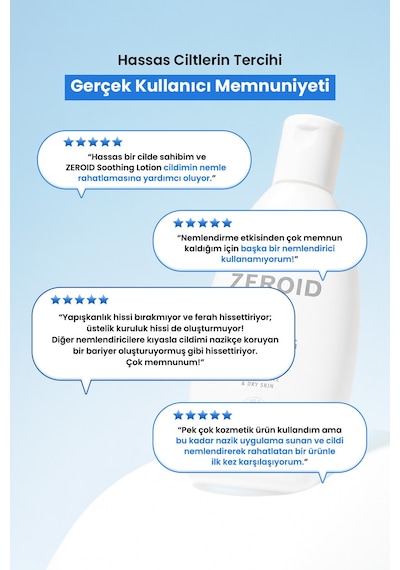 Hassas Cilt Bariyerini Destekleyen Ve Nem Desteğiyle Rahatlatan Losyon Zeroıd Soothing Lotion