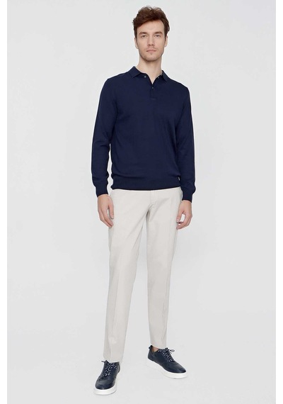 Morven Basic Dinamik Fit Rahat Kesim Polo Yaka Triko Kazak 99kc017001210 Marine