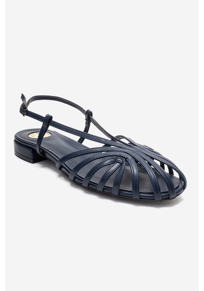 Luvishoes Lıss Lacivert Cilt Kadın Sandalet Lacivert
