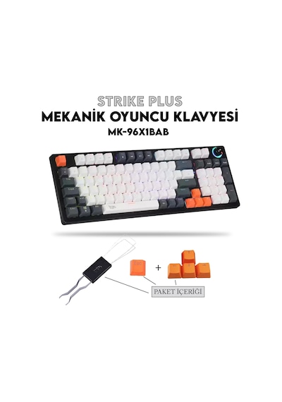 Gameagle Strike Plus MK-96X1BAB Mekanik Işıklı Blue Switch Gamer Oyuncu Klavye