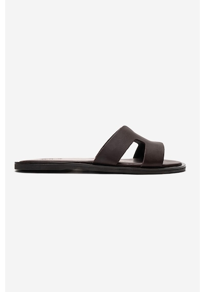 Luvishoes Bıora Kahverengi Hakiki Deri Kadın Terlik