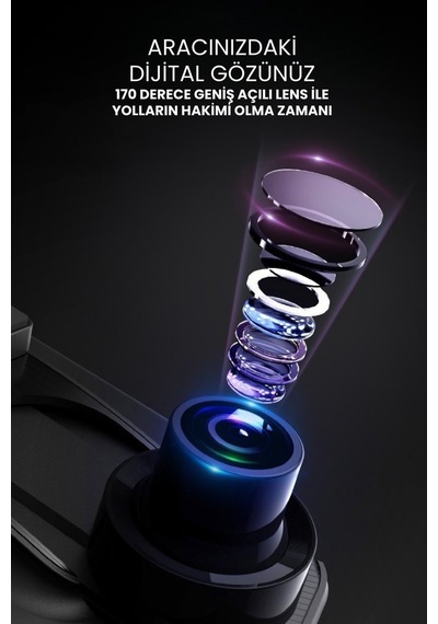 5.5" Ips Ekran Ön Fhd Arka Hd 5mp Tf Kartlı Araç İçi Çift Lens Araç Kamerası