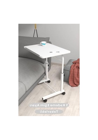 Eğim Yükseklik Ayarlı Laptop Sehpası, Tekerlekli Ve Kullanışlı 120x60