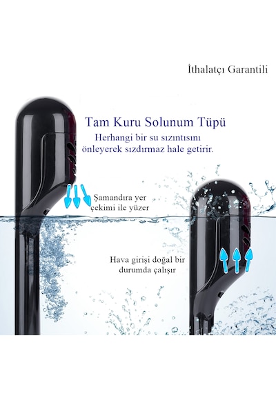 Lxl Beden Dalış Maskesi Ekipmanları 360 Derece Full Face Dalış Maskesi Buğu Önleyici Yüzme Gözlüğü Şnorkel Siyah