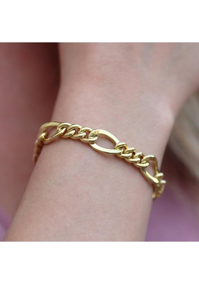 Gurmet Modeli Gold Kaplama Zincir Bileklik Gümüş