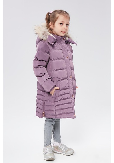 Benitto Kids Benittokids Kız Çocuk Natürel Kürklü Kaban 51301-Mor
