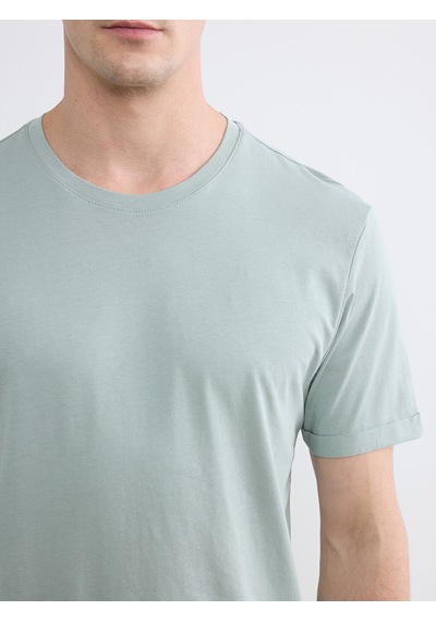 Lcwaıkıkı Classic Yeşil Slim Fit %100 Pamuk Basic Tişört