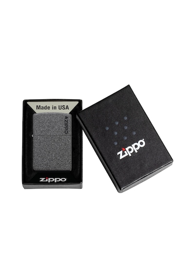 Zippo Iron Stone Black Logo Dizayn Çakmak