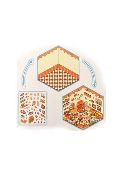 Pastane Fırın İzometrik Sticker Yapım Seti 3d Etiket Yapışkanlı Çıkartma - Panda No:05