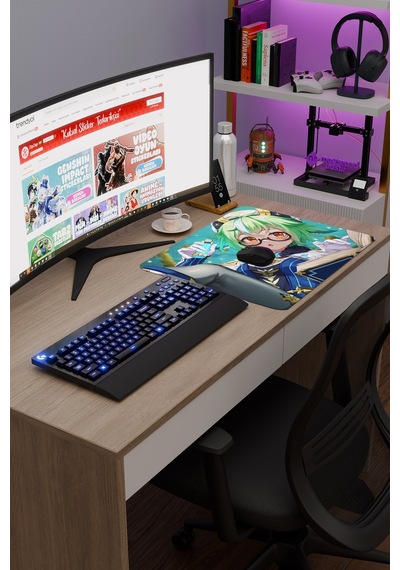 Sucrose Genshin Impact Anime Oyuncu V2 - 48x40 Xl Gaming Mouse Pad Fare Altlığı