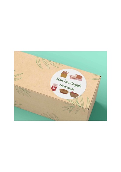 Sizin Için Sevgiyle Hazırlandı Sticker Fırın Pastane Teşekkür Etiketleri Serisi 4 Cm 40 Adet Çok Renkli