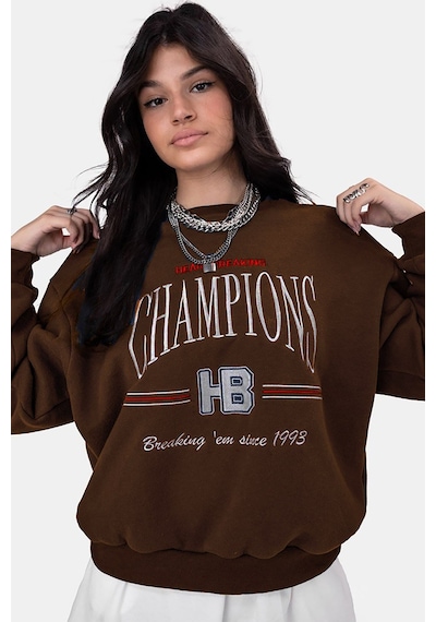 Madmext Mad Girls Kahverengi Kadın Sweatshirt Mg930 Kahverengi