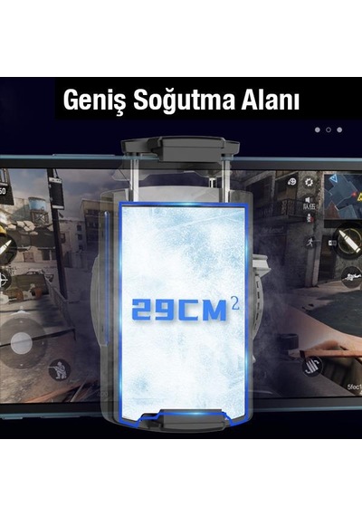 Memo Dl08 Yarı İletken Telefon Soğutma Fanı Radyatör Soğutucu Gri