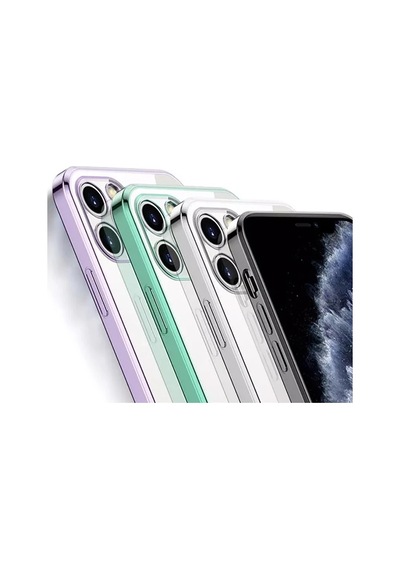 Ally iPhone Uyumlu 12 Pro 6.1 Metal Görünümlü Darbeye Dayanıklı Silikon Kılıf- 5775 Mh-hs9584-2683