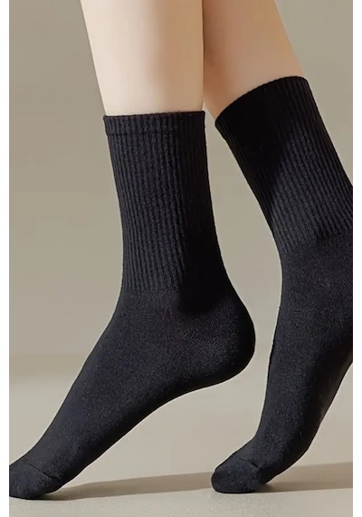 6 Çift Siyah Soket Çorap Seti Pamuklu Yazlık Kışlık Unisex Çorap Seti Siyah