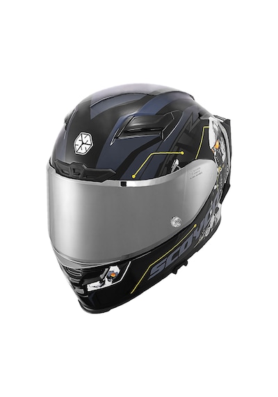 Motoanl Full Face Ce Yüksek Güvenlikli Motor Kaskı Cyber Edition Siyah Beyaz