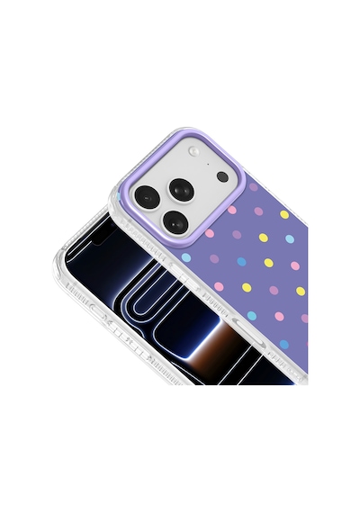 Maks Technology Apple iPhone Uyumlu 17 Pro Max Kılıf Airbag Tasarımlı Mkst Potik Sert Pc Kapak - Lila