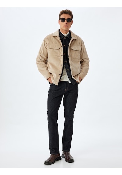 Koton Slim Fit Ceket Fitilli Kadife Gömlek Yaka Kapaklı Cep Detaylı Pamuklu Bej 5wam20118hw Ekru Koton Slim Fit Ceket Fitilli Kadife Gömlek Yaka Kapaklı Cep Detaylı Pamuklu Bej 5wam20118hw Ekru