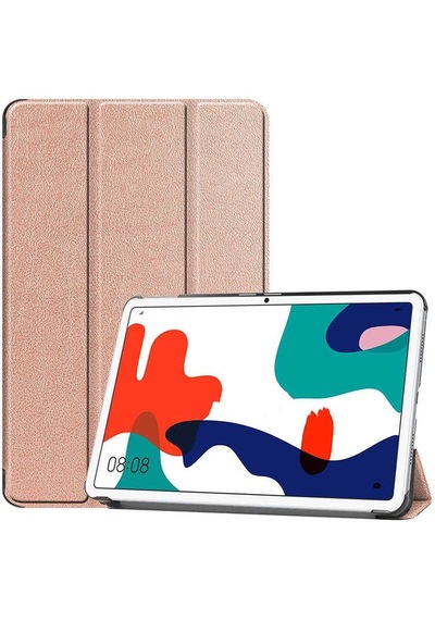 Huawei Matepad 10.4 2020 Bah3-w09-bah3-al00 Uyumlu Smart Cover Standlı 1-1 Tablet Kılıfı - Rose Gold - T15203