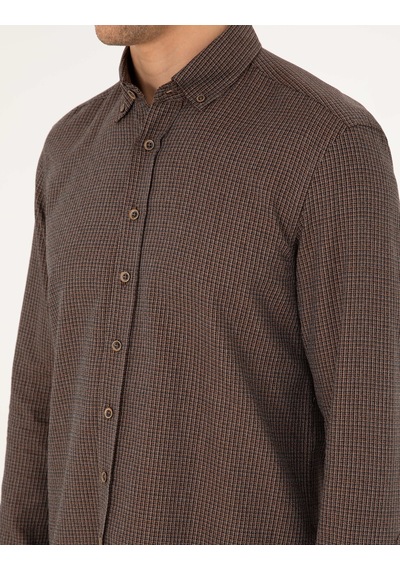 Pierre Cardin Erkek Kahverengi Gömlek Desenli 50292248-vr029