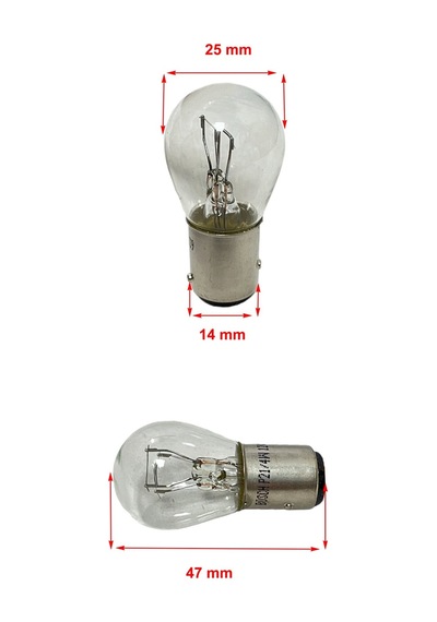 Eco 12v/21w 4w 1016 Baz15d Çift Duy, Şaşı Yakın Tırnak, Fren, Stop, Sis Ampulü 10 Adet